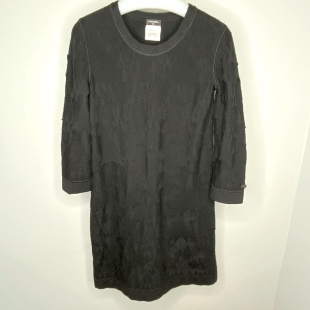 Chanel Wool Pattern Sweater Dress